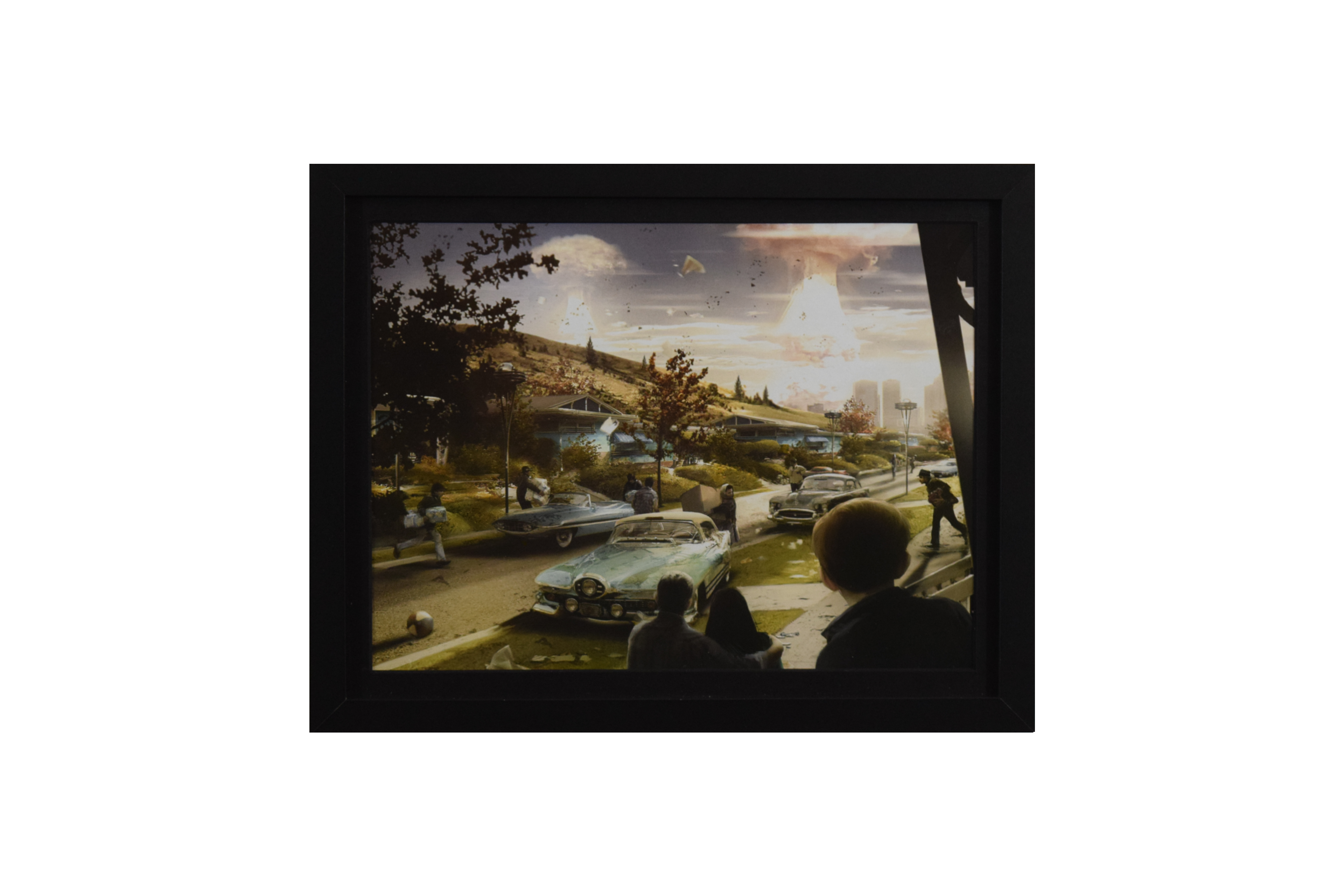 Fallout 4 Nuclear Blasts Hit Boston Concept Art (Framed Poster)