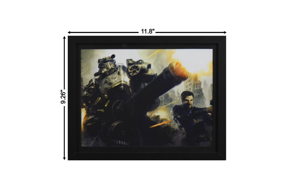 Fallout 4 Brotherhood Knight and the Sole Survivor Concept Art (Framed Poster)