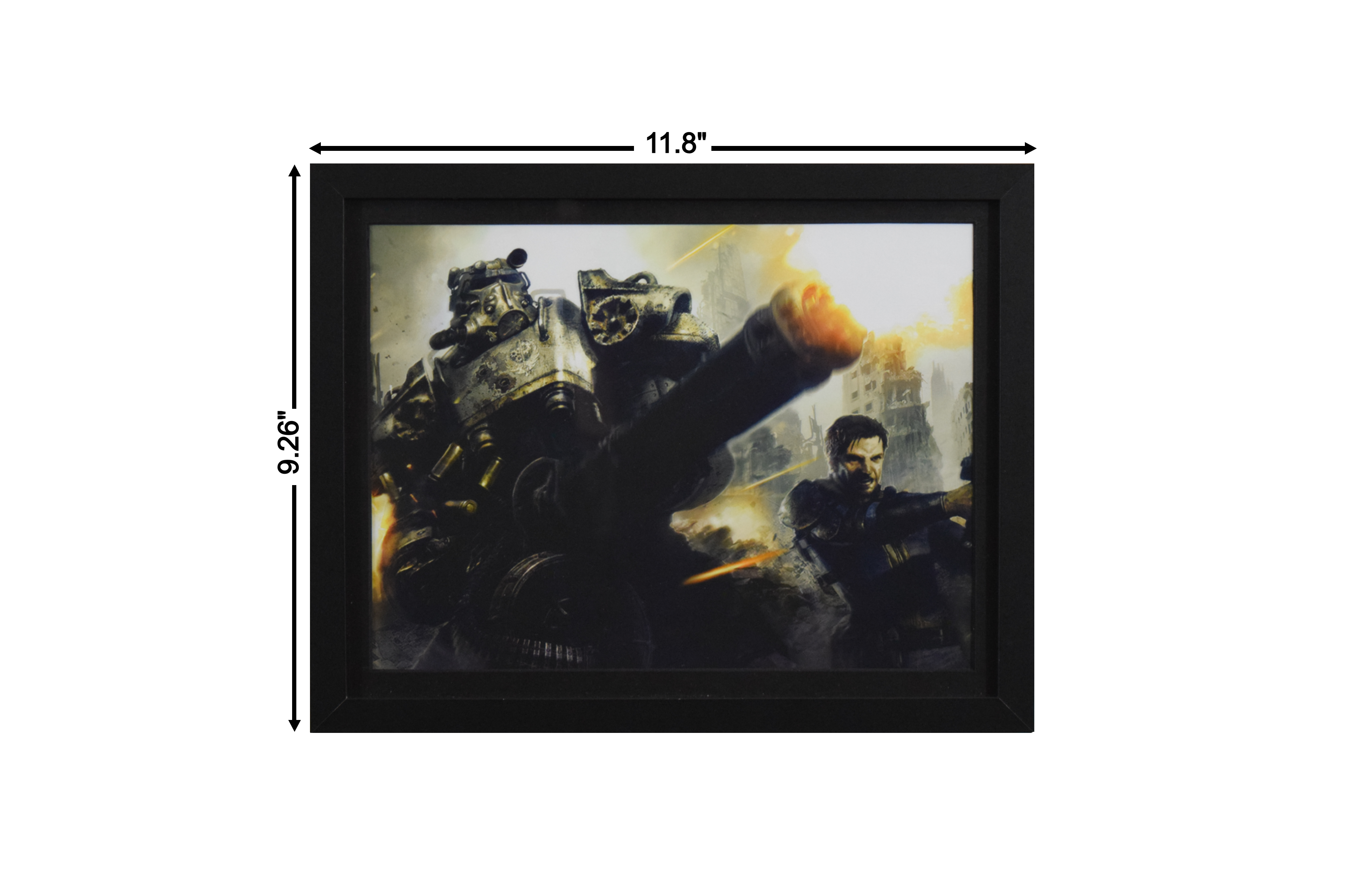 Fallout 4 Brotherhood Knight and the Sole Survivor Concept Art (Framed Poster)